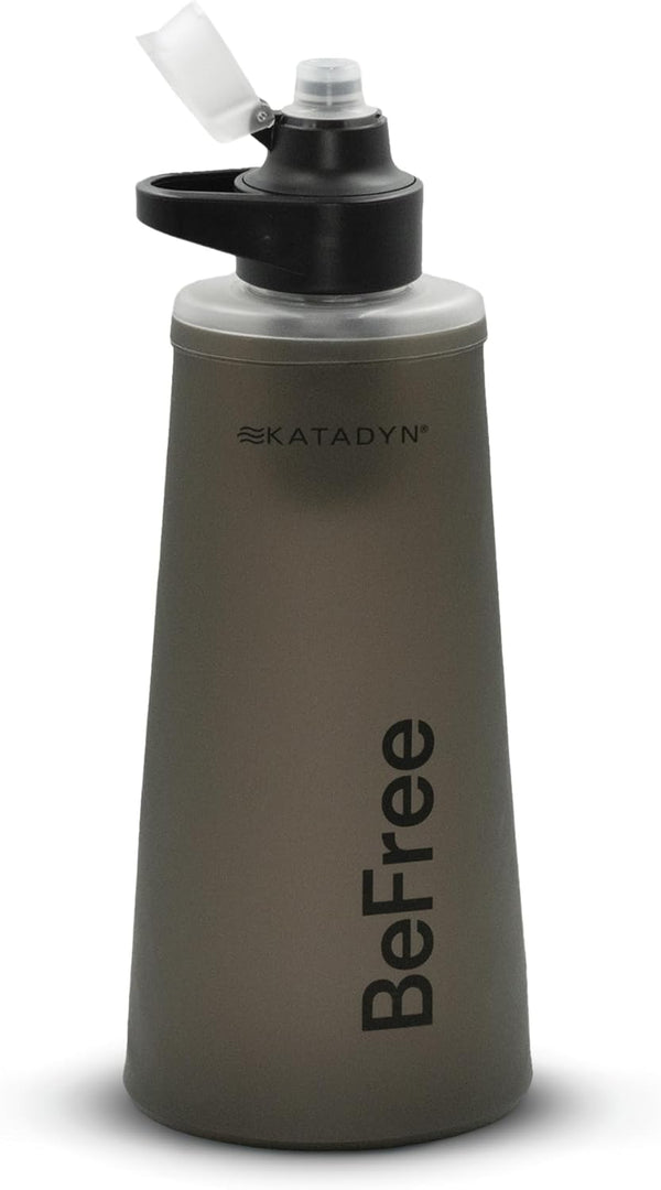 Katadyn BeFree 1L water filter bottle with soft collapsible flask and EZ-Clean hollow fiber membrane