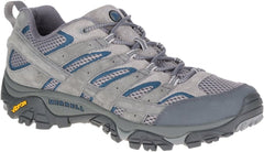 Merrell Men's Moab 2 Vent hiking shoe showing breathable mesh upper, rugged outsole, and supportive design for outdoor hiking.