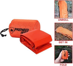 Prepared Hero Survival Bag - 2 Pack - Emergency Sleeping Bag, Thermal Bivy Sack for Camping, Hiking, Outdoor. Lightweight, Portable, Survival Shelter.
