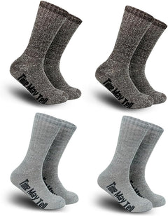 Time May Tell Men's Merino Wool Hiking Cushion Socks Thermal Warm Crew
