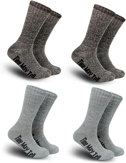 Time May Tell Men's Merino Wool Hiking Cushion Socks Thermal Warm Crew