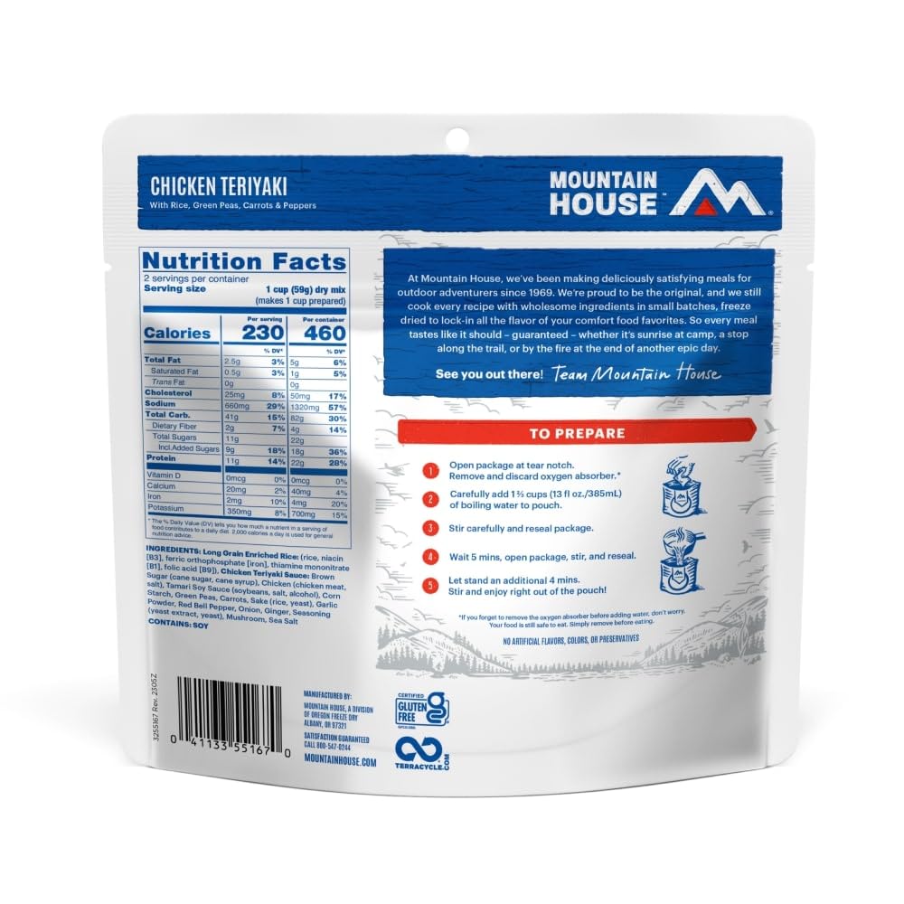 Mountain House Chicken Teriyaki Freeze-Dried Backpacking Food 6-Pack