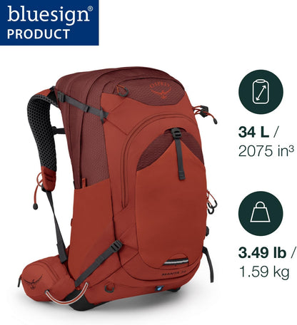 Osprey Manta 34L Men's Hiking Backpack with Hydraulics Reservoir, Black