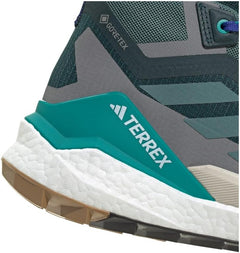 Adidas Men's Terrex Free Hiker 2.0 Goretex hiking shoes in Aurora Ivy, Preloved Teal, and Grey, size 12.5 medium, outdoor footwear