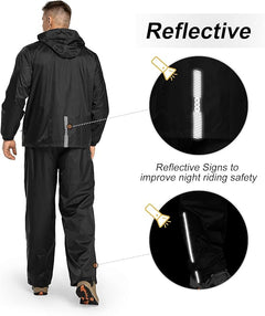 Rain suit stuffed into jacket pocket showing compact packable storage for hiking