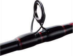 Penn Rampage boat spinning fishing rod with ergonomic handle and graphite blank for saltwater fishing.