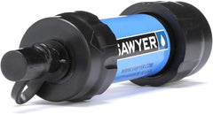 Sawyer Mini Water Filtration System in hydration gear, compact portable water filter for clean drinking water.