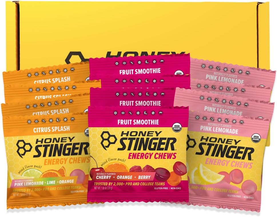 Honey Stinger Organic Energy Chews variety 12-pack for hiking and outdoor trail fuel