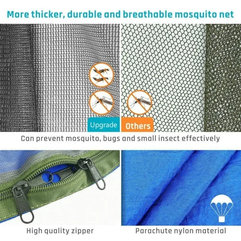 2023 Portable Camping Hammock with Mosquito Net and Pop-Up Light - Peak Performance Outfitters