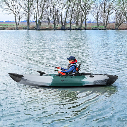Sit-On-Top Fishing Kayak with Rod Holders and Paddle - Peak Performance Outfitters