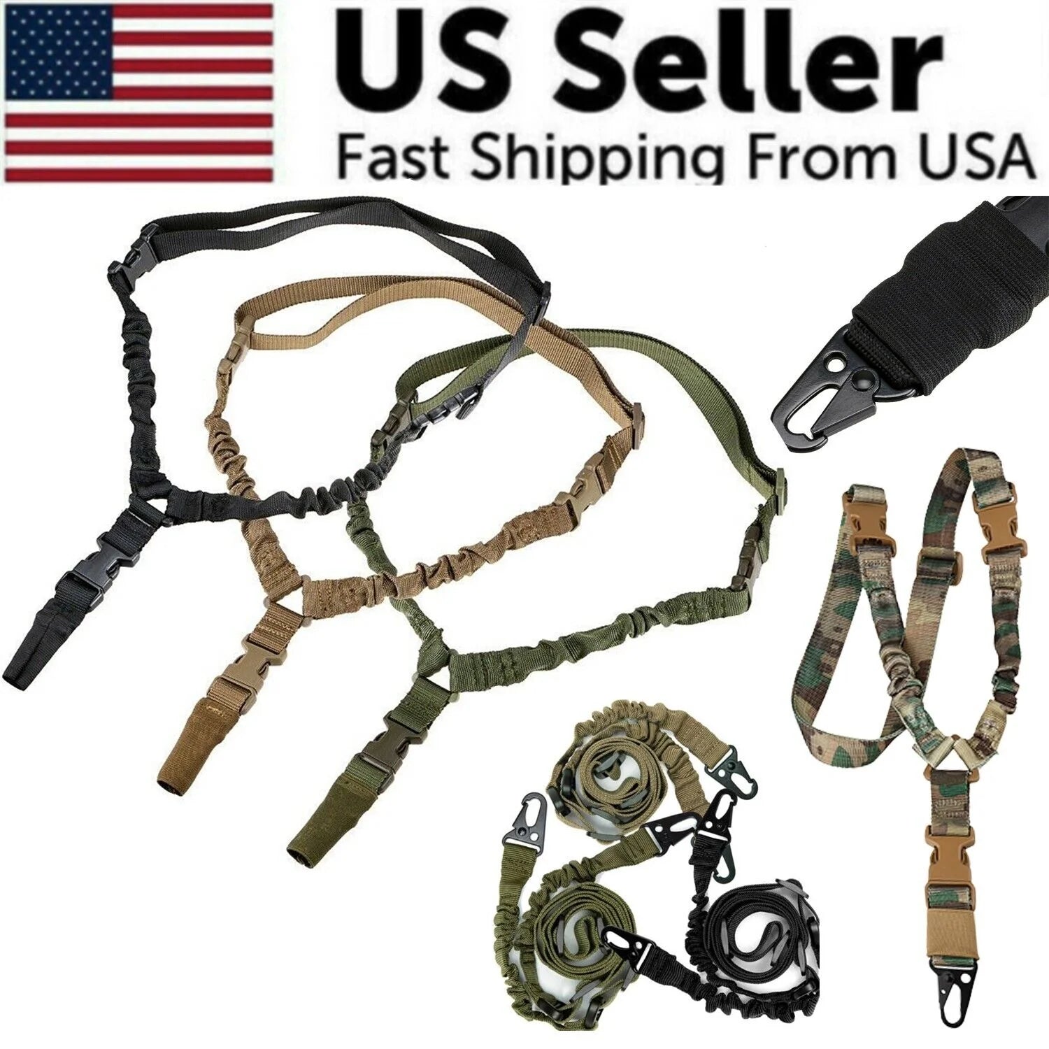 Durable Tactical Single Point Rifle Sling with Adjustable Length and Quick Detach Buckle - Peak Performance Outfitters