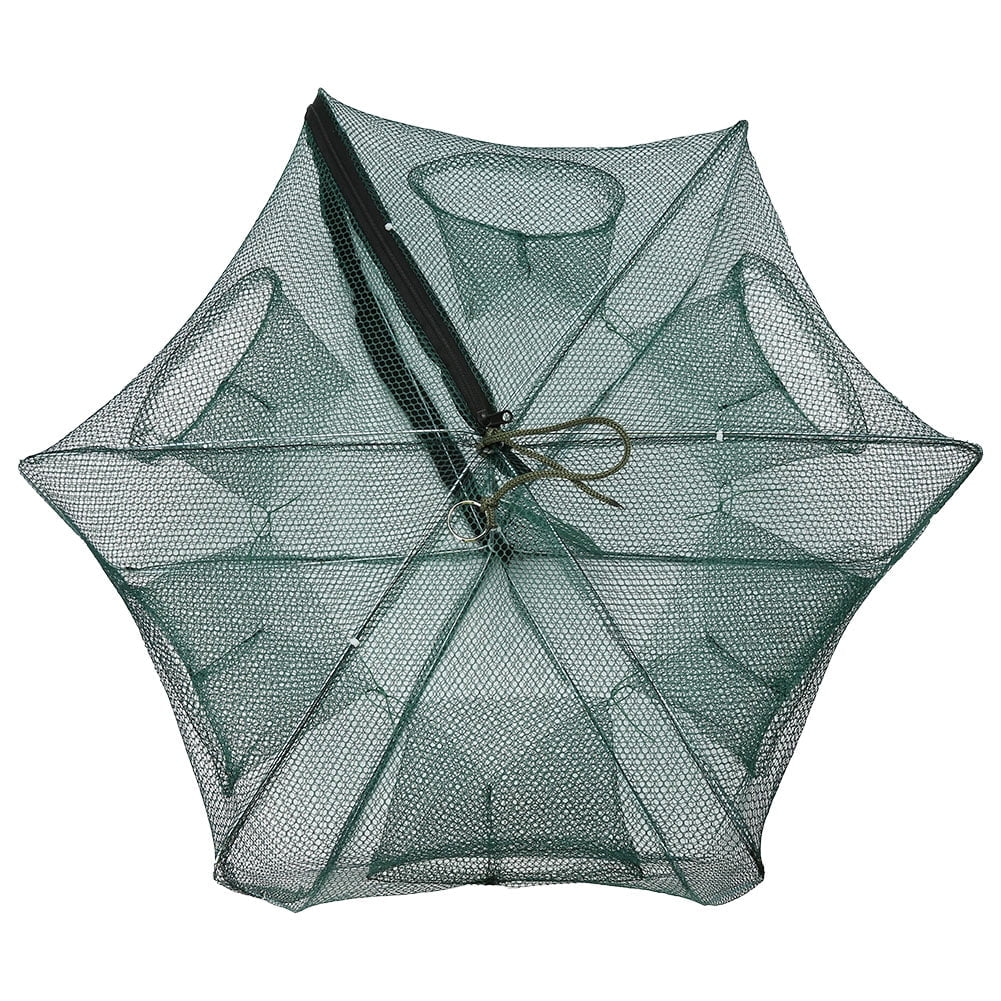 Nylon Foldable 6-Hole Automatic Fishing Net Shrimp Cage for Crab and Fish - Peak Performance Outfitters