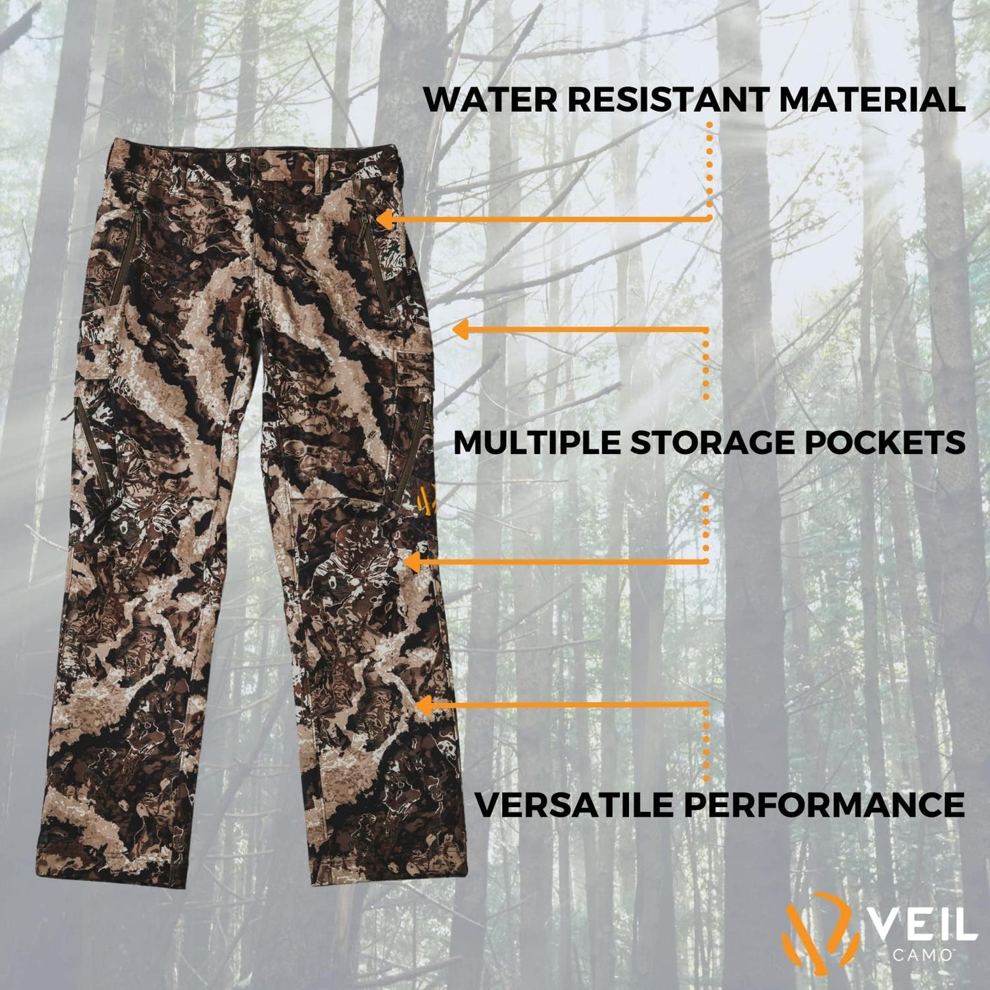 Men's Field Pant - Water Resistant Hunting Pants with 4-Way Stretch Movement - Peak Performance Outfitters