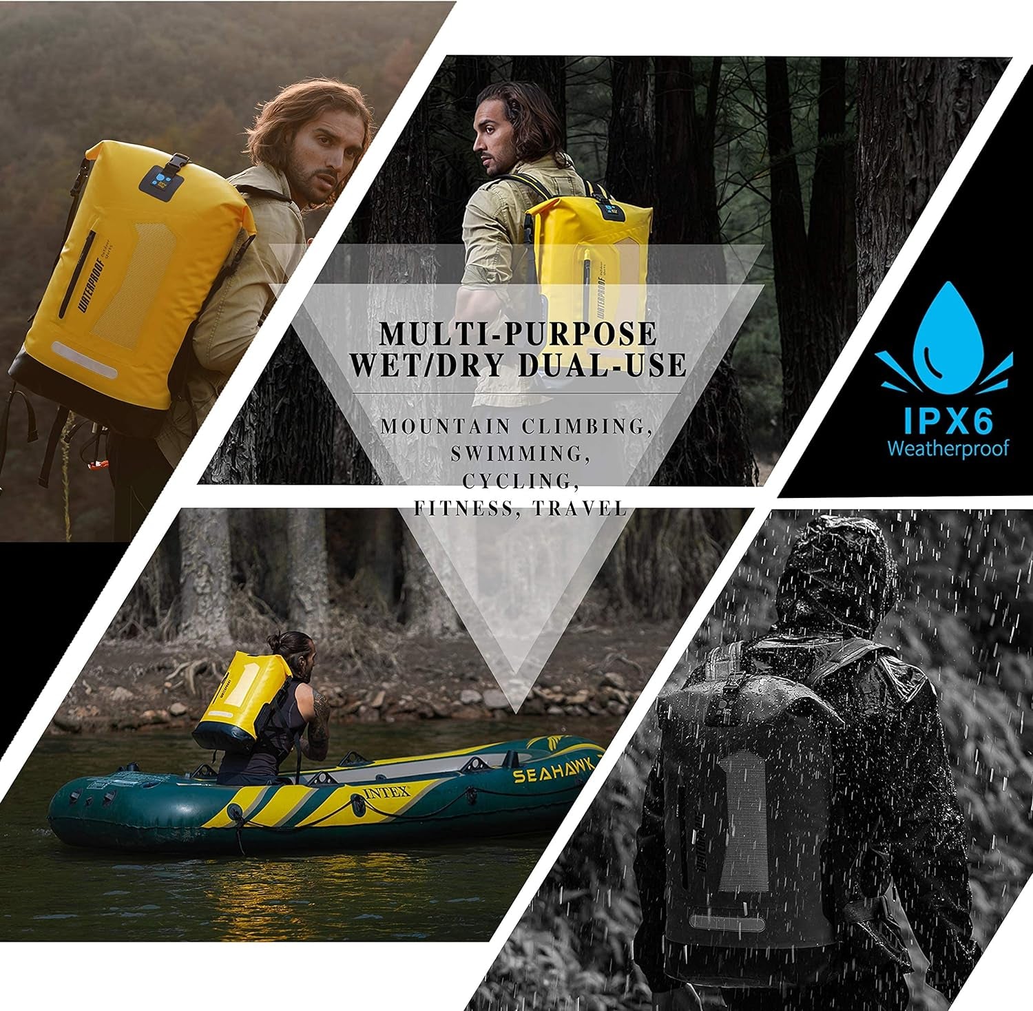 Waterproof floating dry backpack for kayaking — 20L 30L 40L options