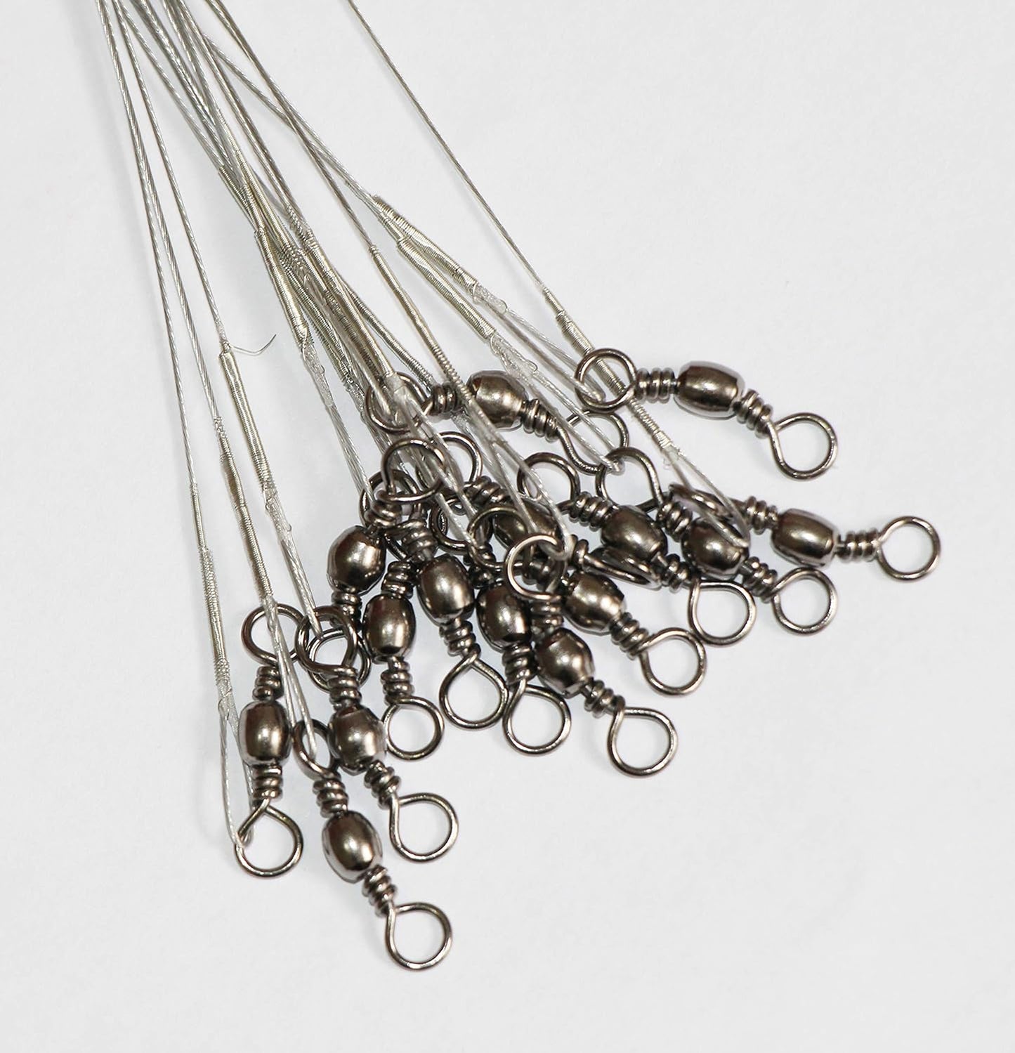 20-Piece Wire Leader Hook Rigs with Baitholder Fishing Hook and Nylon Coated Fishing Wire Leader