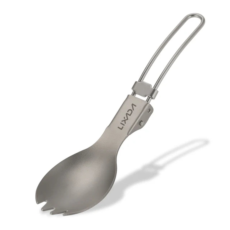 Lixada Titanium Camping Spoon Spork with Folding Handle - Peak Performance Outfitters