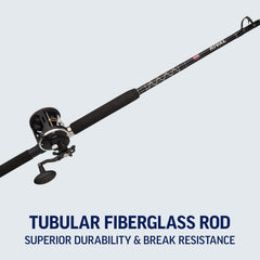 Penn Rival II level wind fishing rod and reel combo with durable rod and spinning reel for freshwater or saltwater fishing.