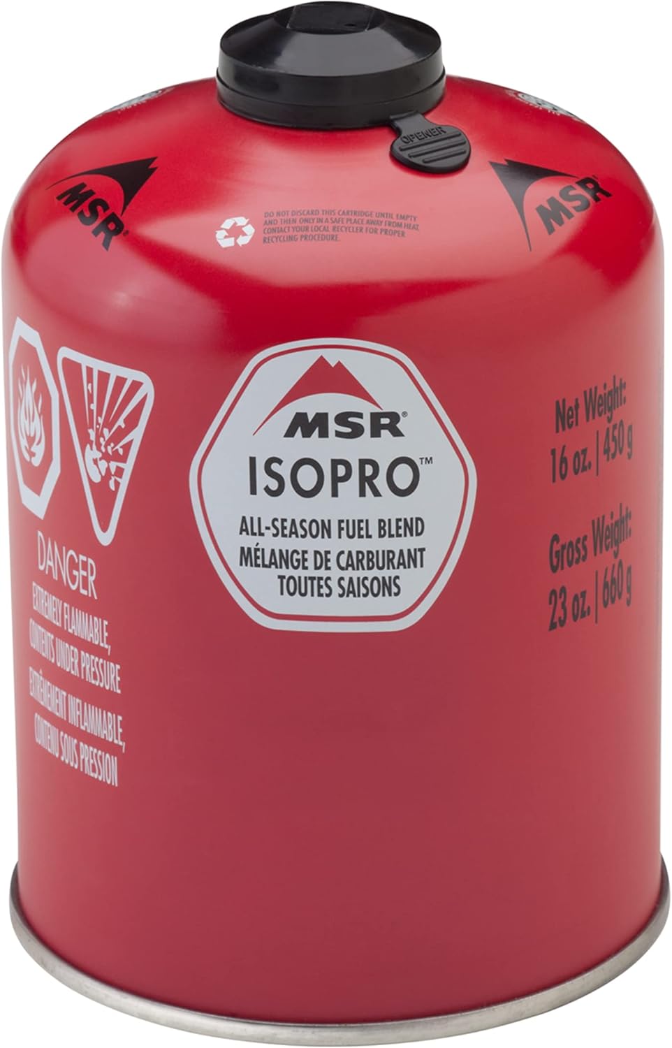 MSR IsoPro isobutane fuel canister 227g for backpacking stoves