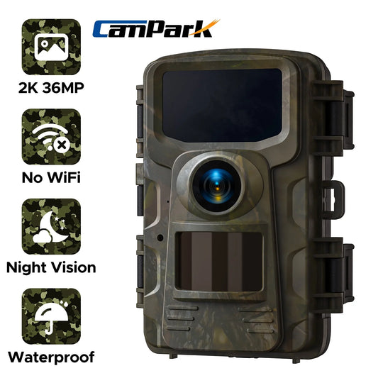 2K 36MP Trail Camera with Infrared Night Vision and Wide Angle Lens - Waterproof, Motion Activated Wildlife Scouting Camera - Peak Performance Outfitters