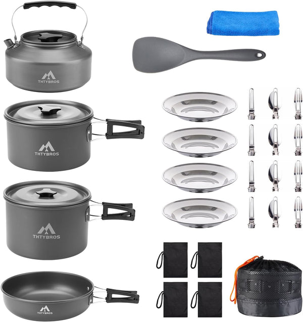 GSI Outdoors Pinnacle Camper Cookset 4-person nested hard-anodized aluminum for camp cooking