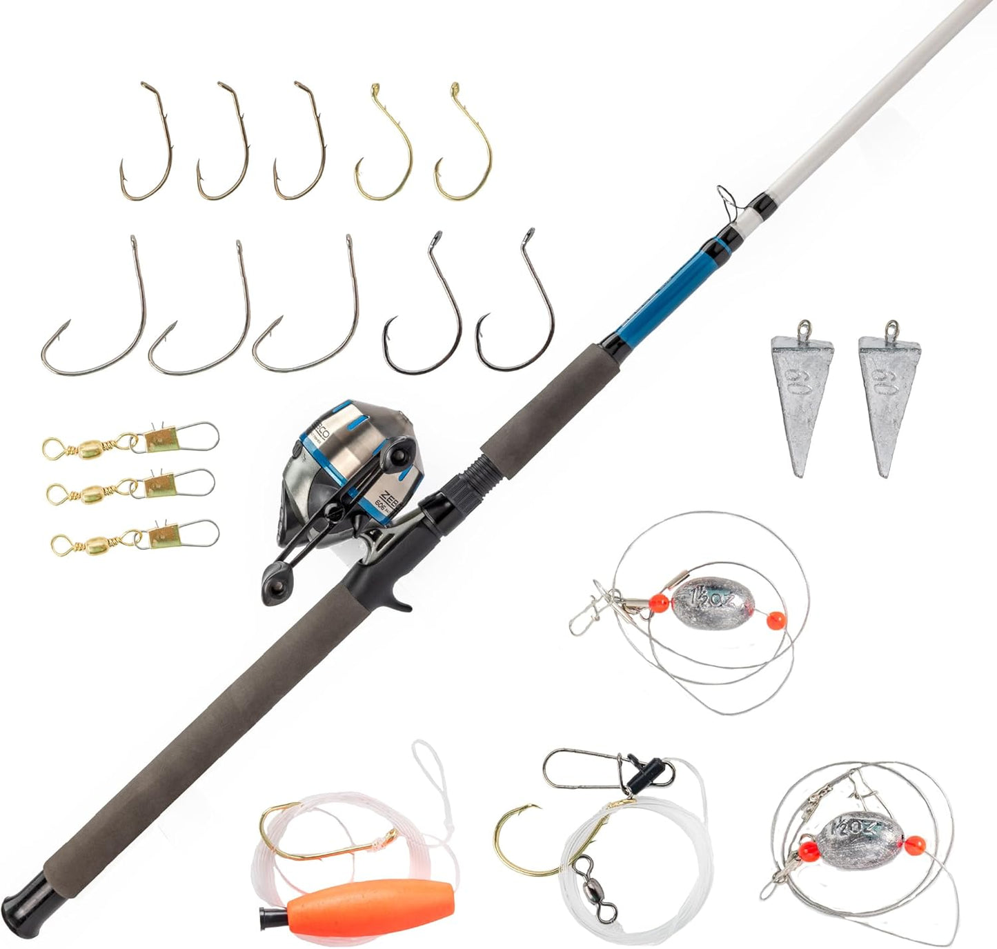 Zebco 33 spinning rod and reel combo with iconic spincast reel for freshwater fishing