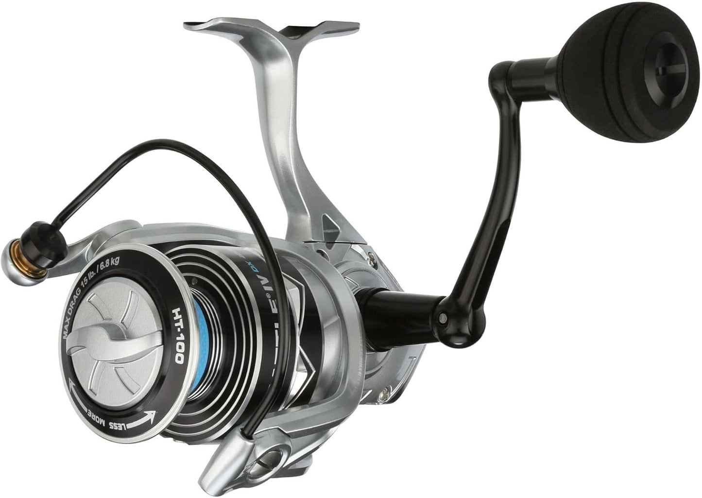 Penn Battle IV DX reel close-up showing sealed bearing system and metal body construction