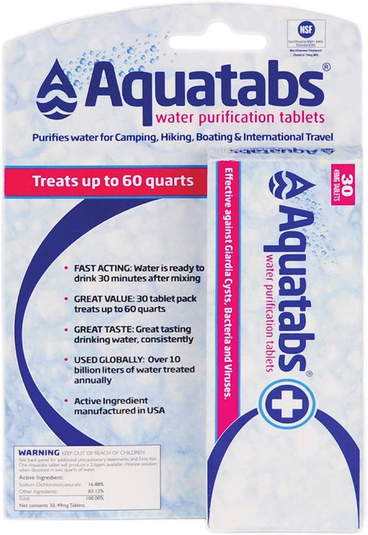 Potable Aqua Water Purification Iodine Tablets — 50 Count
