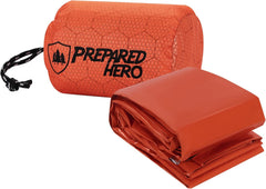 Prepared Hero Survival Bag - 2 Pack - Emergency Sleeping Bag, Thermal Bivy Sack for Camping, Hiking, Outdoor. Lightweight, Portable, Survival Shelter.