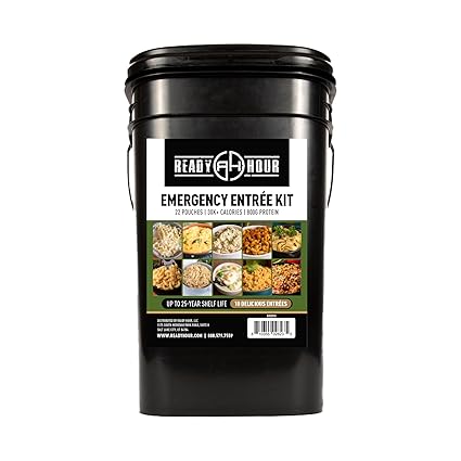 Ready Hour 120 Serving Entree Bucket - Freeze Dried Emergency Food Supply