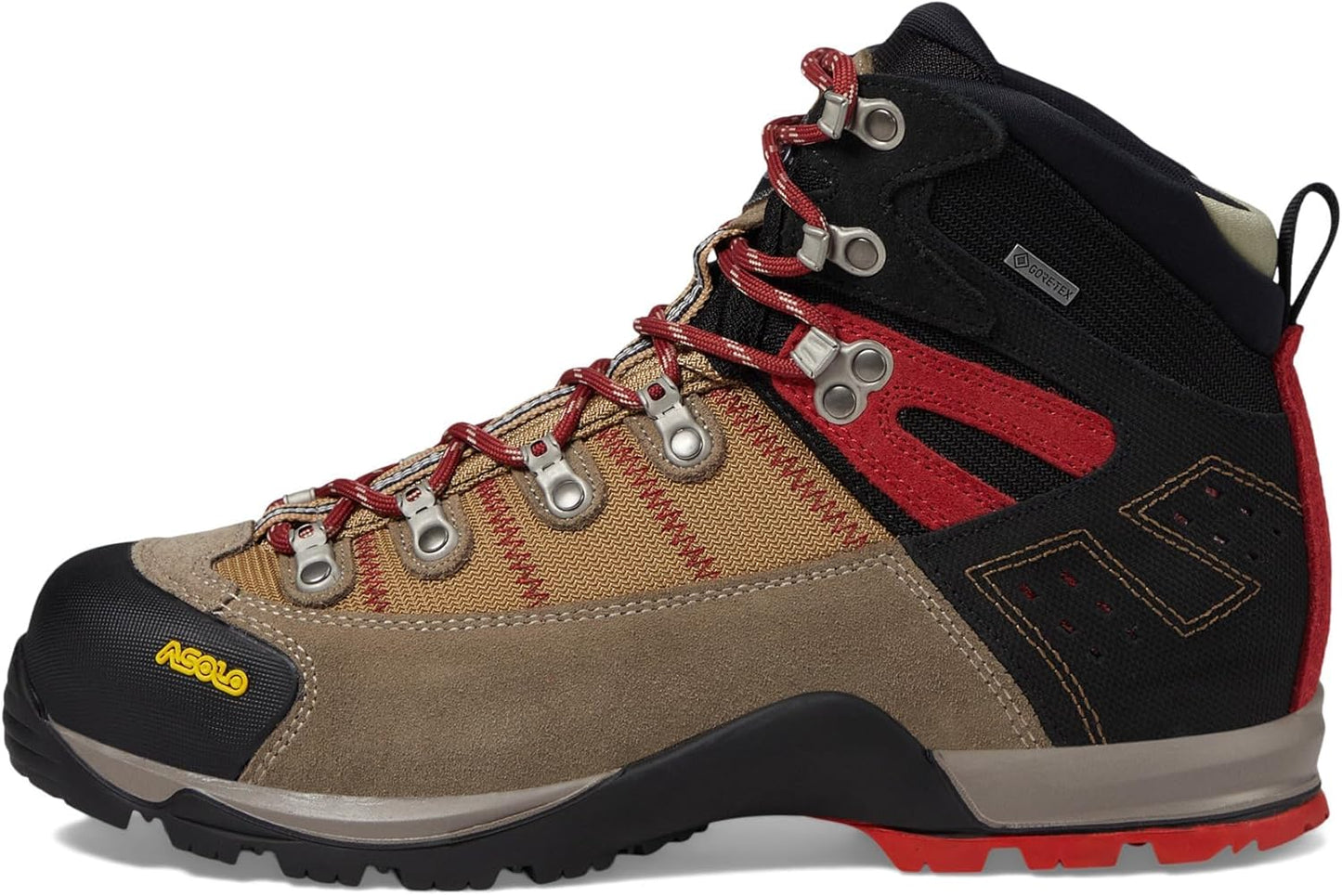 ASOLO Men's FUGITIVE GTX Water-Resistant Breathable Suede Nylon Trekking Low Ankle Hiking Boots  - Toe Rubber Cap