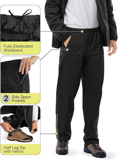 33,000Ft men's waterproof rain suit with jacket and pants, lightweight and packable outdoor rain gear for golf, hiking, and cycling.