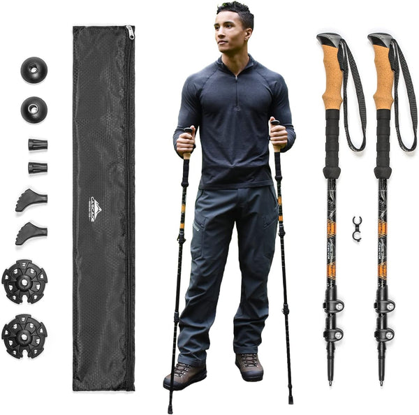 Cascade Mountain Tech aircraft-grade aluminum lightweight trekking poles