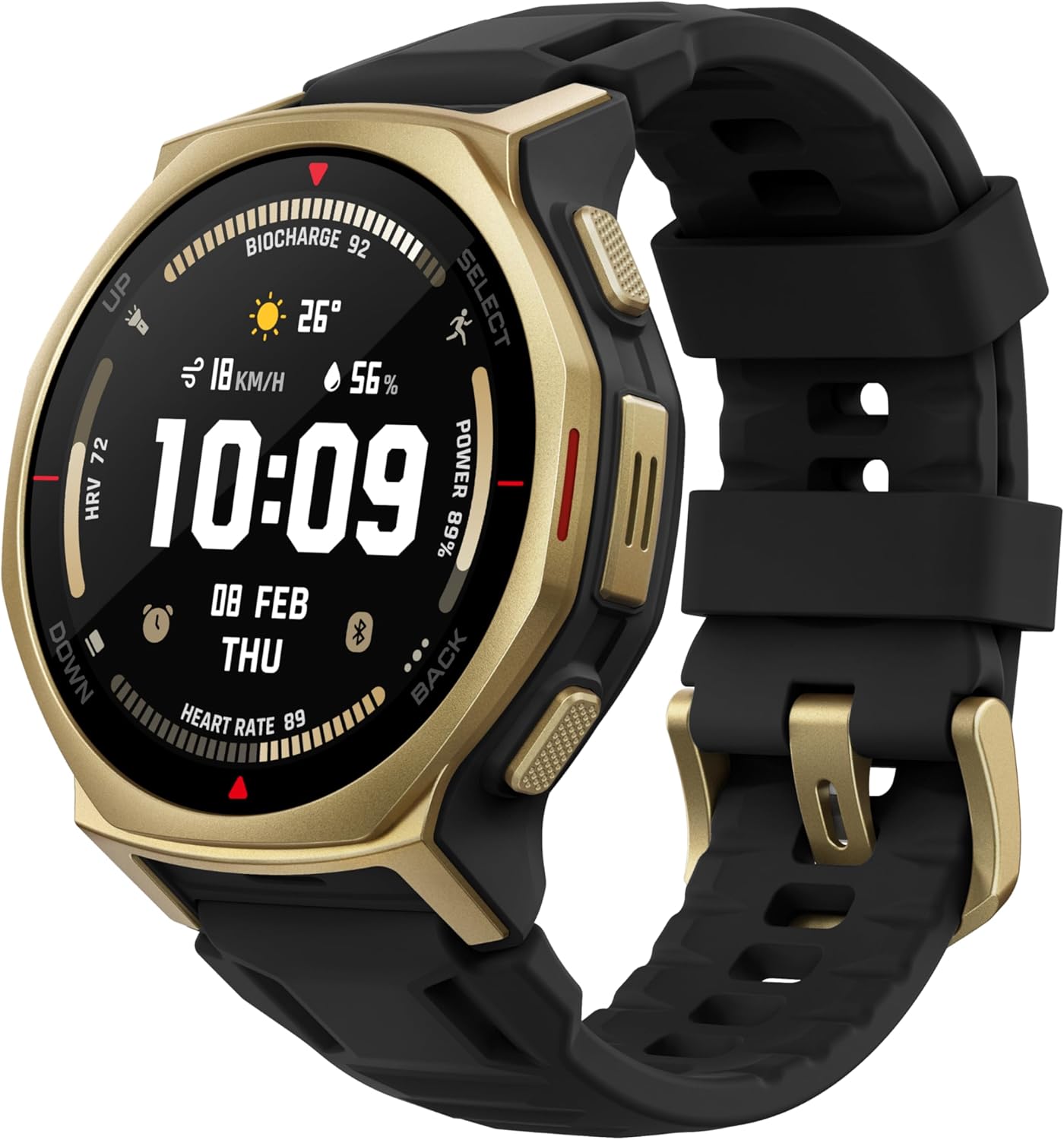 Amazfit T-Rex 3 Pro Outdoor Smart Watch 48mm Sapphire AMOLED Display, Dual-Band GPS, Offline Maps, Built-In Flashlight, Black