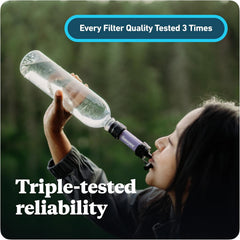 Sawyer Mini Water Filtration System, compact hydration gear with filter and straw for outdoor or travel use.