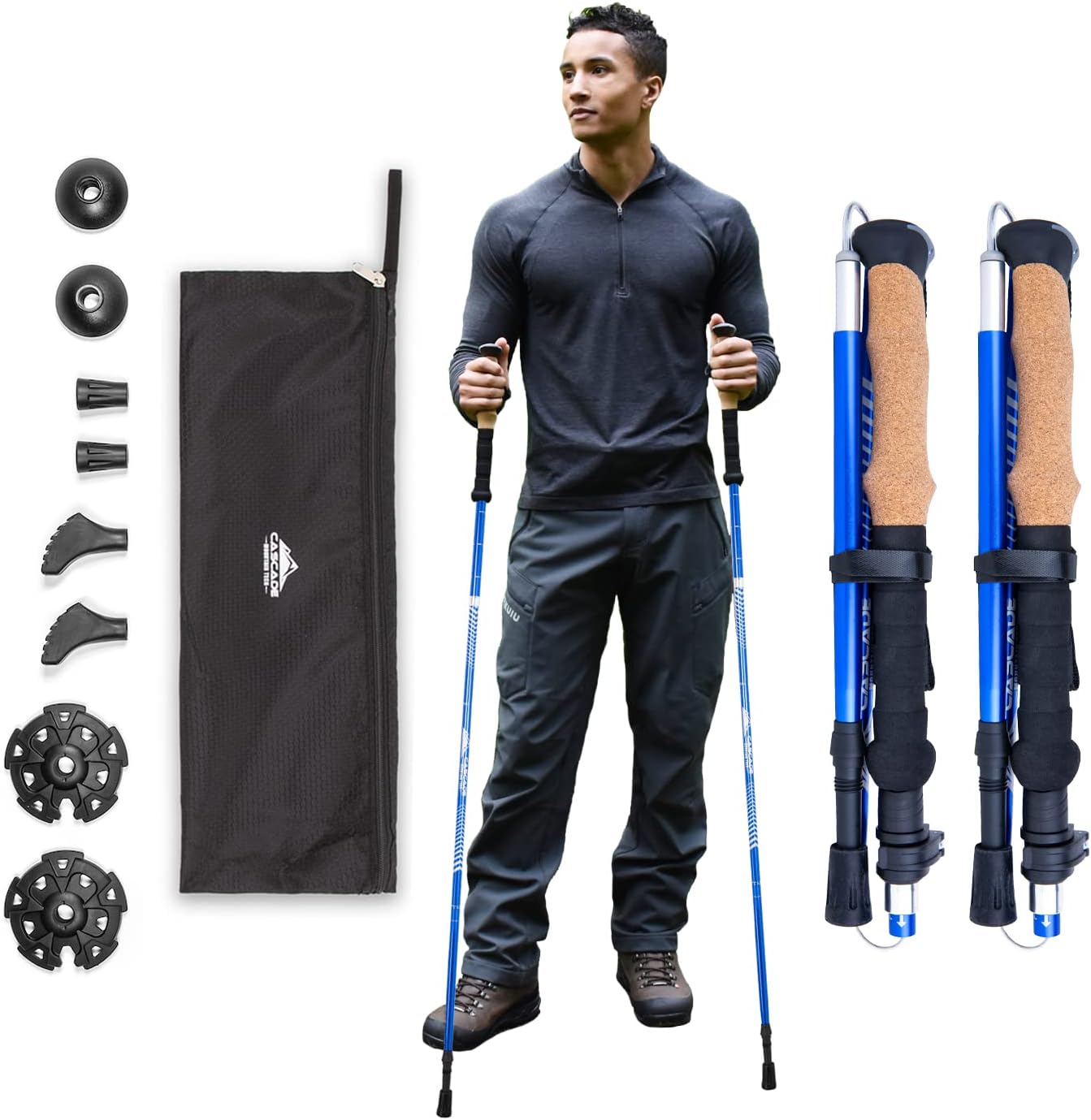 Cascade Mountain Tech Lightweight Aircraft-Grade Aluminum Trekking Poles
