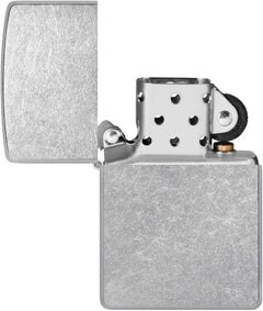 Zippo Classic Street Chrome Pocket Lighter, fire-starting metal lighter with polished chrome finish and distinctive design.