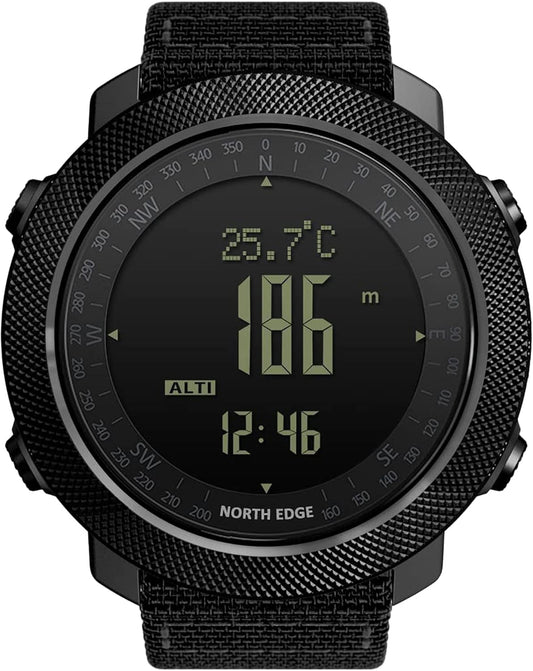North Edge tactical outdoor watch with altimeter compass