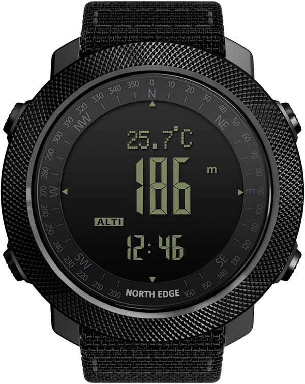 North Edge tactical outdoor watch with altimeter compass