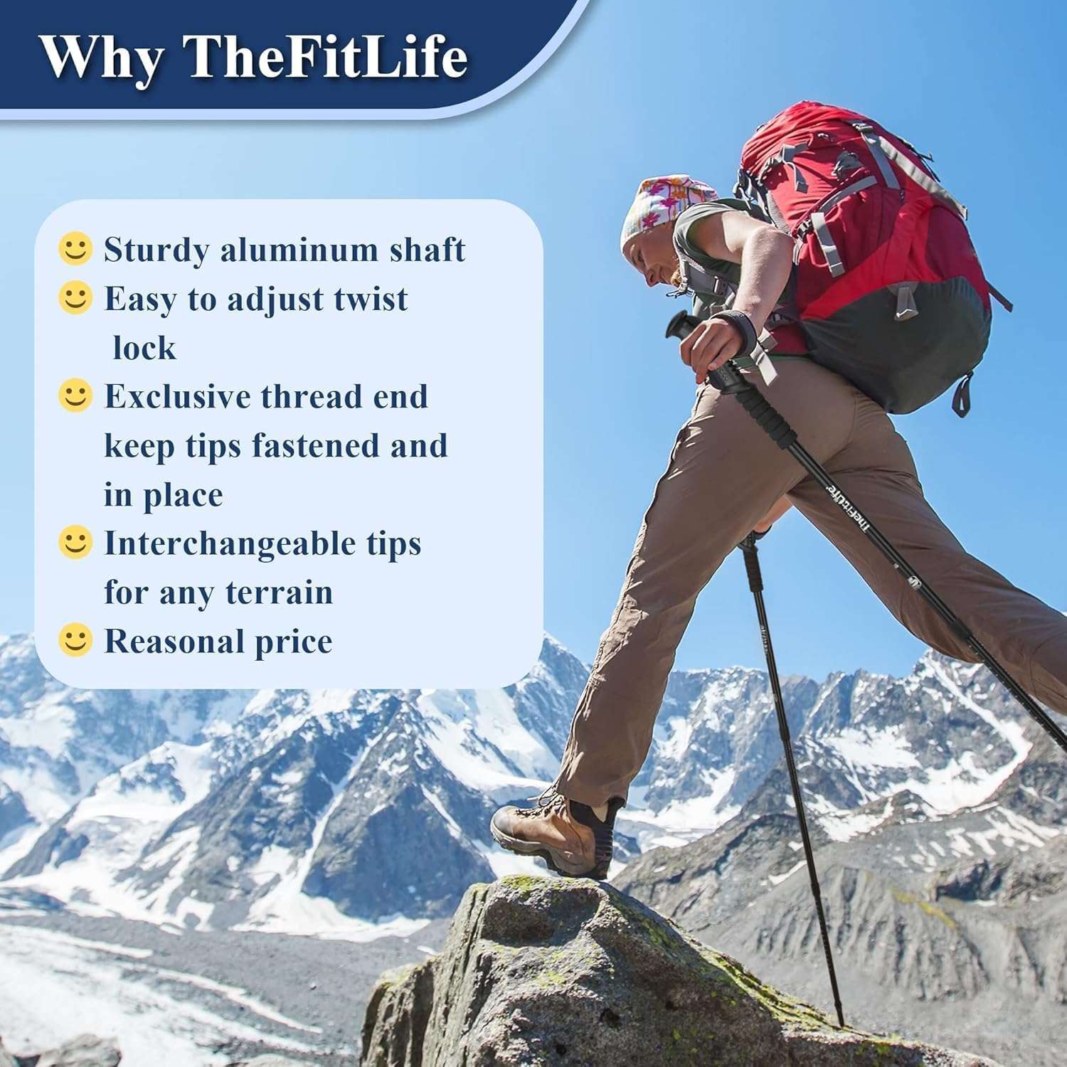 TheFitLife Nordic Walking Trekking Poles