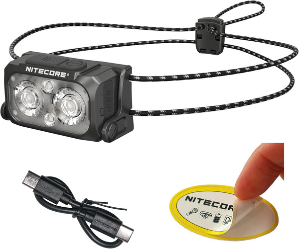 Nitecore NU25 400-lumen ultralight headlamp with USB-C charging and red night vision mode