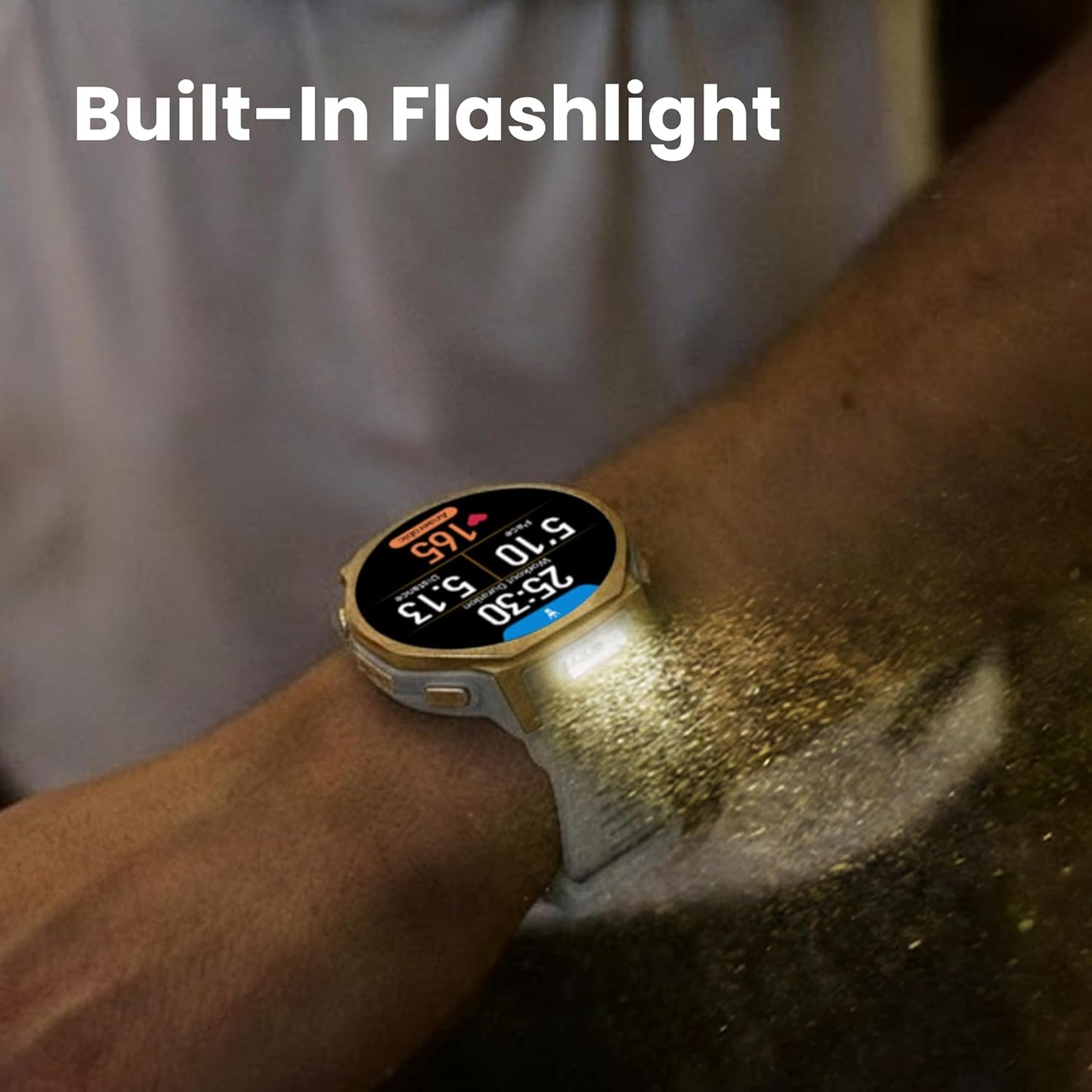 Amazfit T-Rex 3 Pro Outdoor Smart Watch 44mm Sapphire AMOLED Display, Dual-Band GPS, Offline Maps, Black Gold
