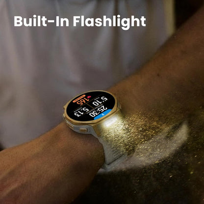 Amazfit T-Rex 3 Pro Outdoor Smart Watch 44mm Sapphire AMOLED Display, Dual-Band GPS, Offline Maps, Black Gold
