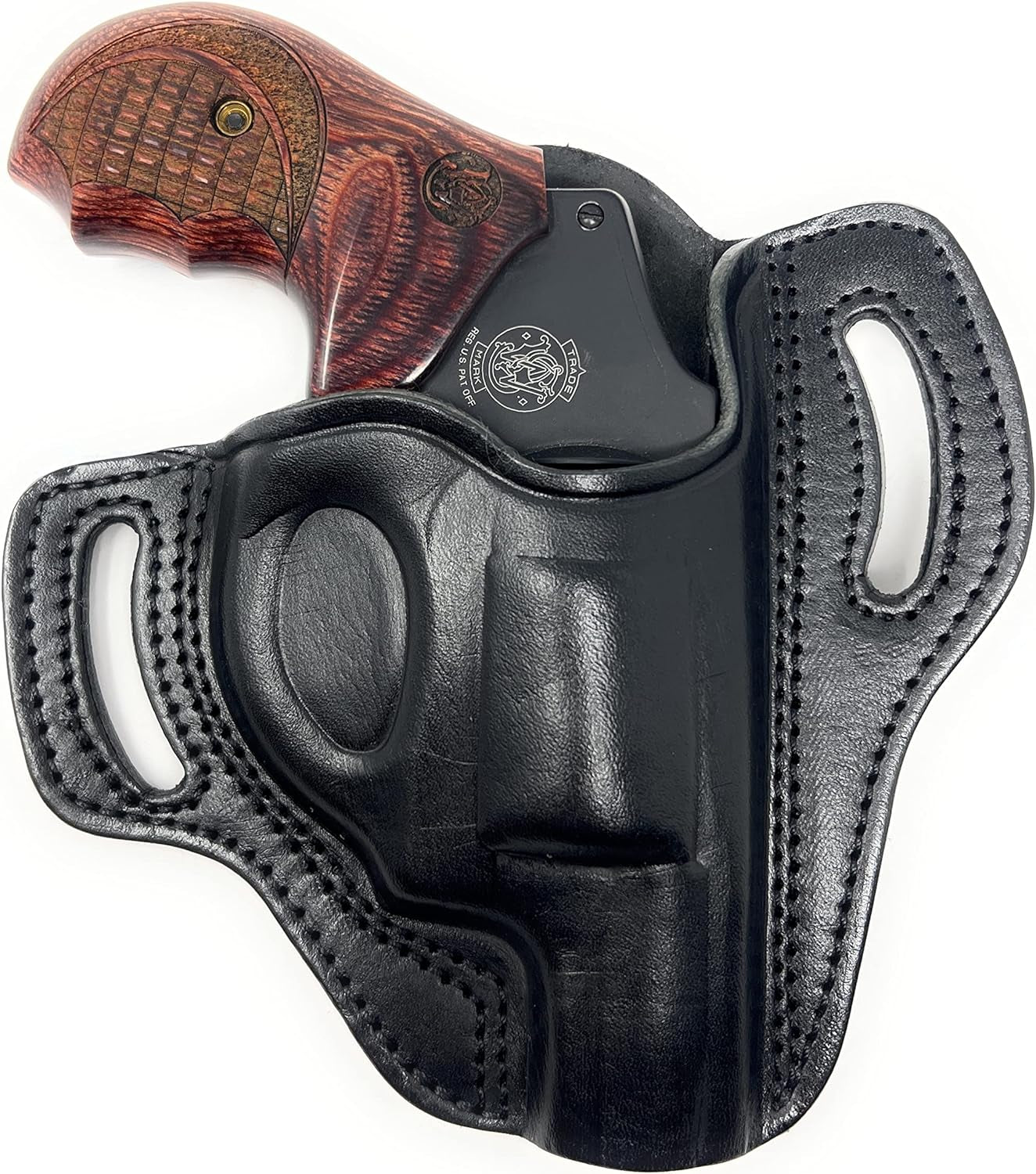 Leather OWB Holster for S&W J Frame, Ruger LCR, SP101, and Other 38 Special Snub Nose Revolvers (Up to 2.25 Barrel) - Peak Performance Outfitters