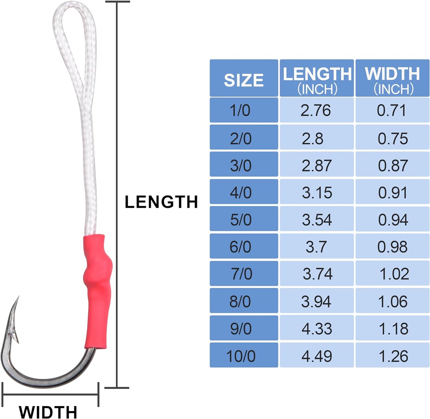 Professional Product Title: 30Pcs Saltwater Fishing Assist Hooks with PE Line for Jigging - Vertical Butterfly Jig Hooks, Slow Pitch Jig Hooks, Braid Assist Cords - Peak Performance Outfitters