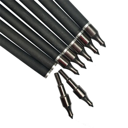 Set of 6 or 12 30-Inch Archery Carbon Arrows with Spine 400, 6.2mm Inner Diameter, 7.6mm Outer Diameter, 3-Inch Rubber Vanes - Ideal for Target Shooting, Hunting, and Bow Accessories - Peak Performance Outfitters