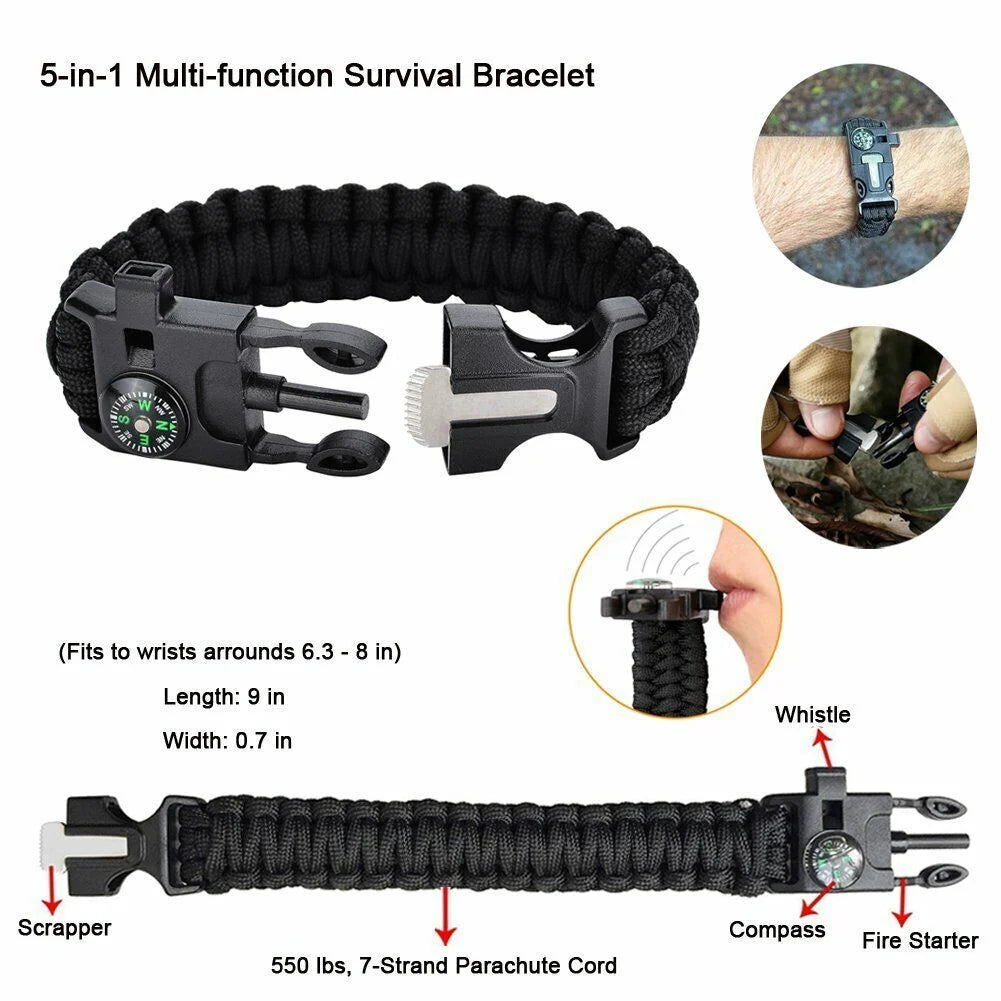 Outdoor Survival Kit - 12-in-1 Multifunction Emergency Equipment SOS and First Aid Gear Pack - Peak Performance Outfitters