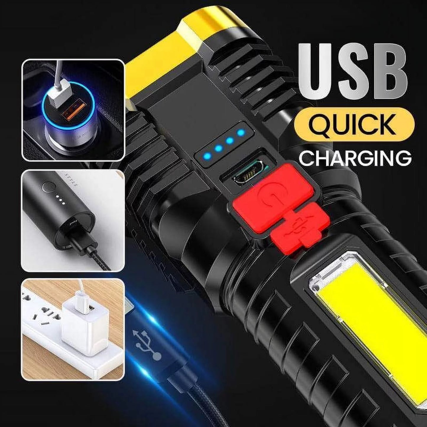 Rechargeable Tactical USB Flashlight with Super Bright LED - Peak Performance Outfitters