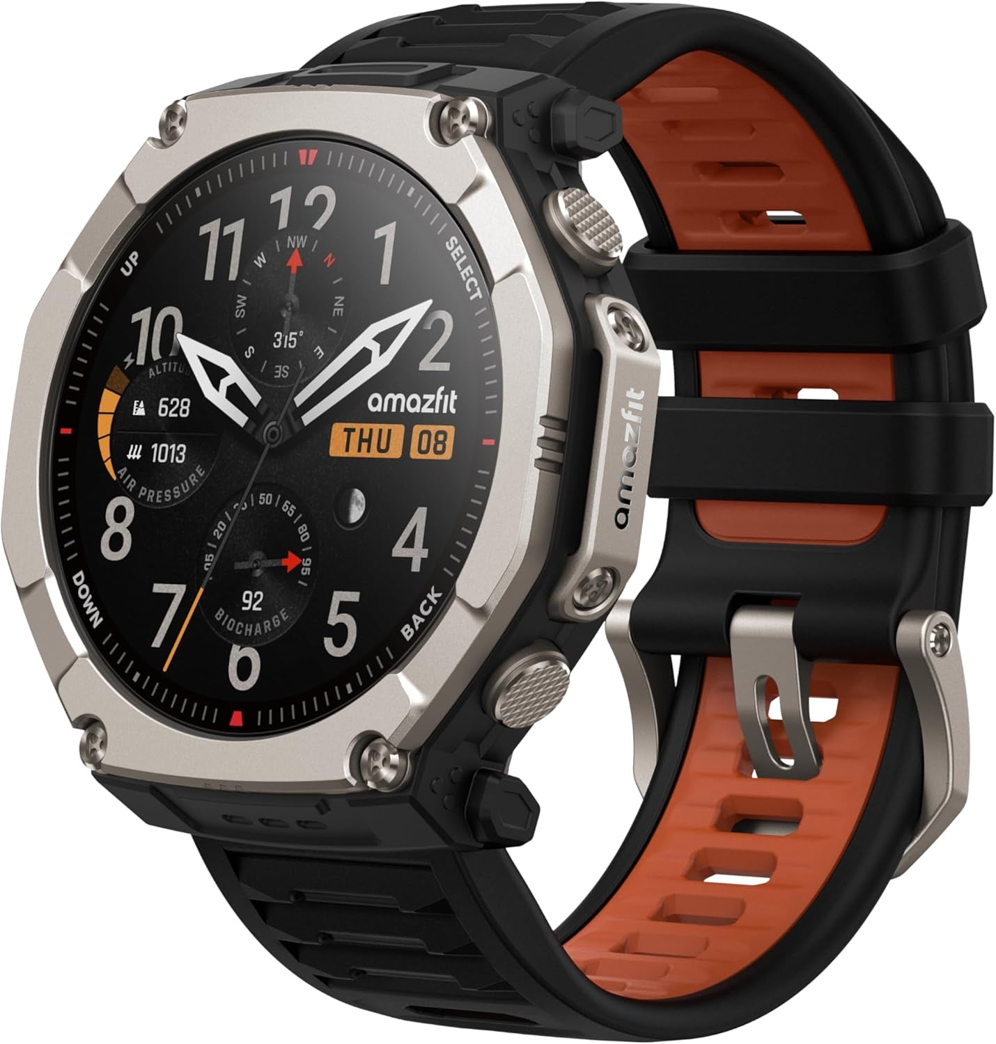 Amazfit T-Rex Ultra 2 Dual-Band GPS Outdoor Smartwatch, 51Mm Ti Body, 1.5" Sapphire AMOLED Display, Flashlight, 30 Days of Battery, Offline Maps, 10 ATM, 180+ Sports Mode for Android & Iphone, Black