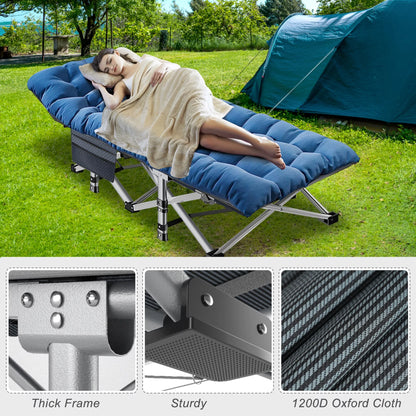 Portable Folding Camping Cot with 3.3 Inch Mattress and Carry Bag - Peak Performance Outfitters