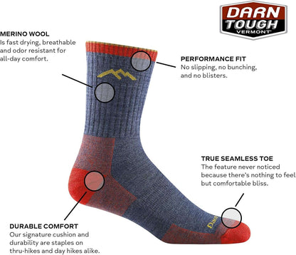 Darn Tough Vermont Men's Hiker Midweight Micro Crew Sock